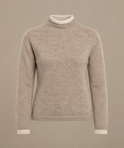 Dune ~ alpaca high neck sweater, mushroom