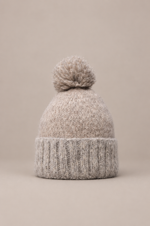 Zita ~ alpaca knit hat, mushroom mélange