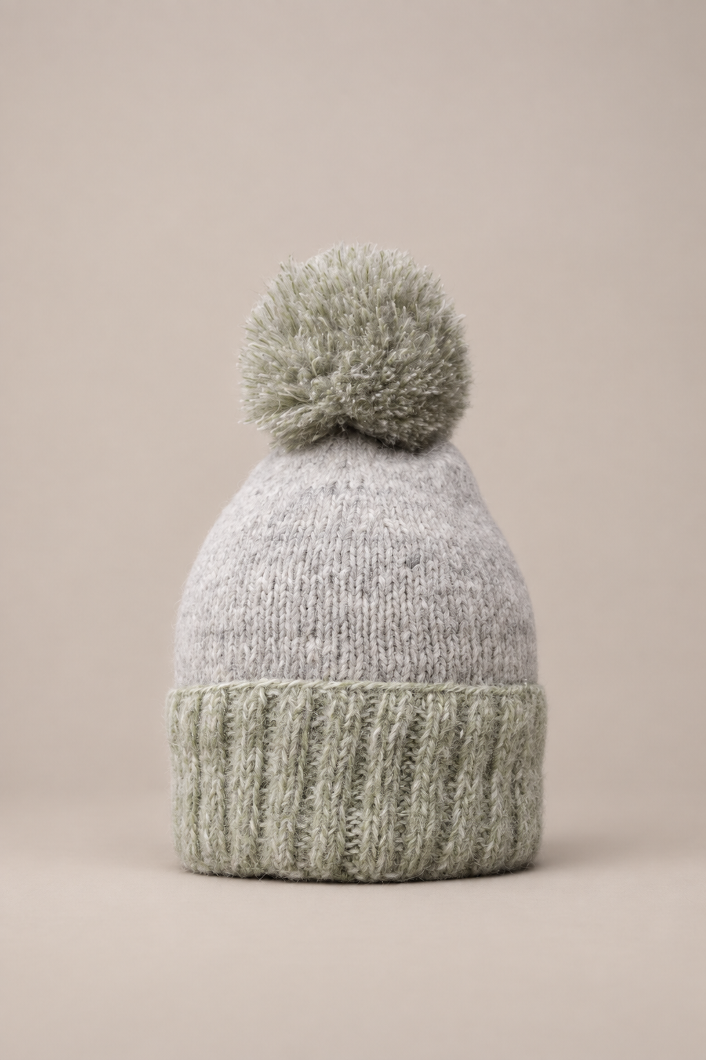 ZITA alpaca hat moss green/cloudy white/light grey