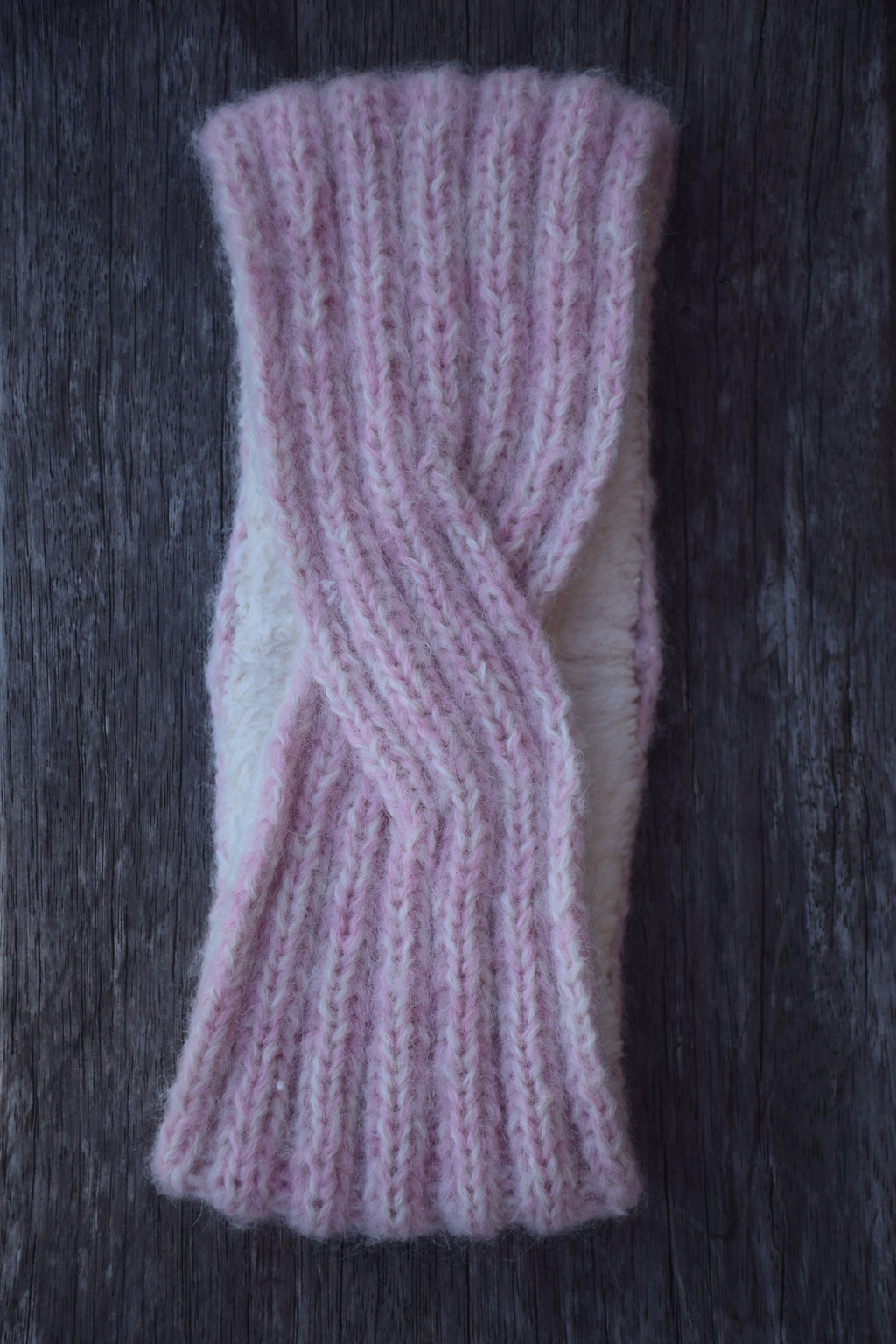 ZENA alpaca headband powder pink/cloudy white