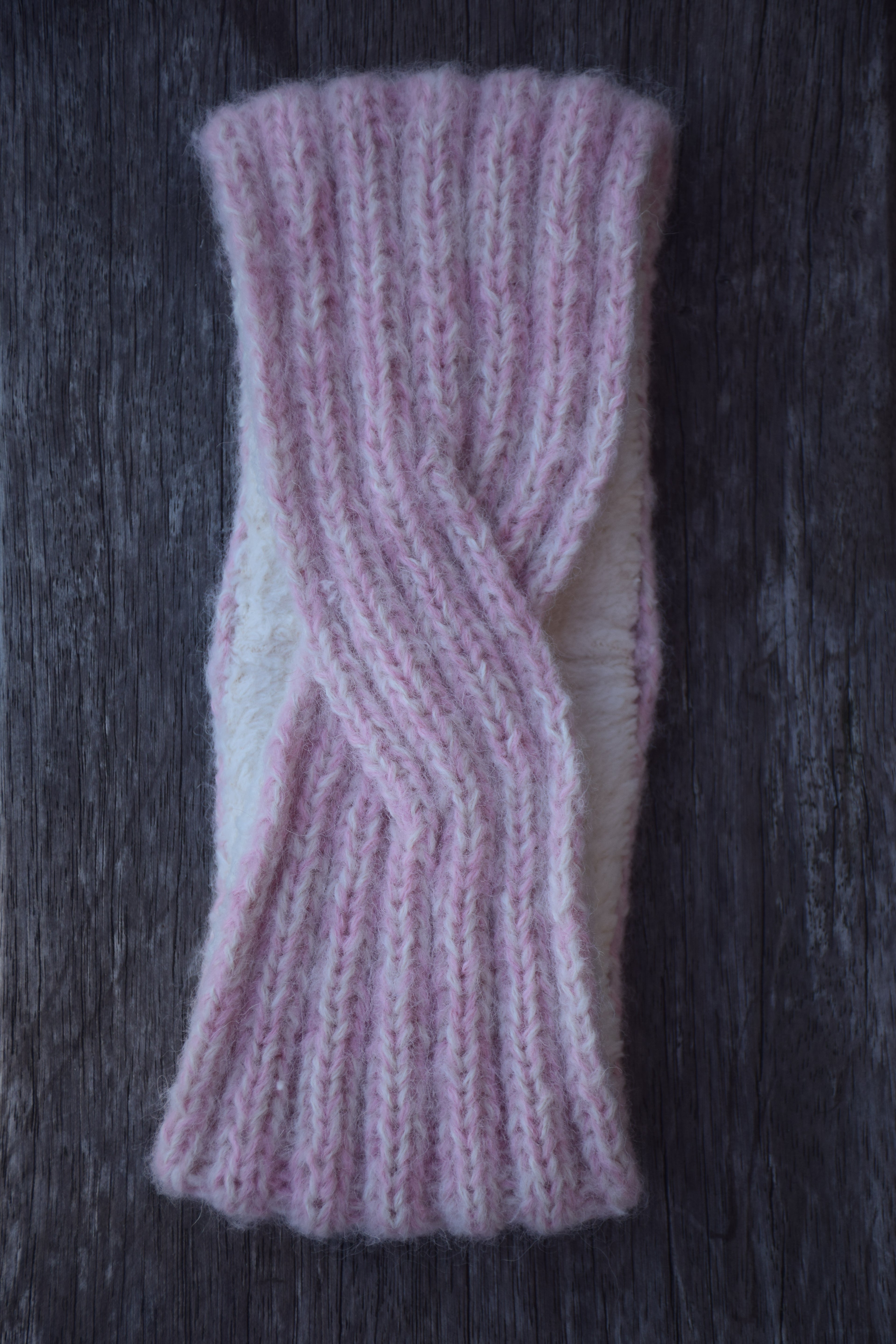 ZENA alpaca headband powder pink/cloudy white